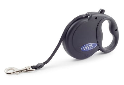 Ancol Viva Retractable Lead Tape Black Large 50kg-5m